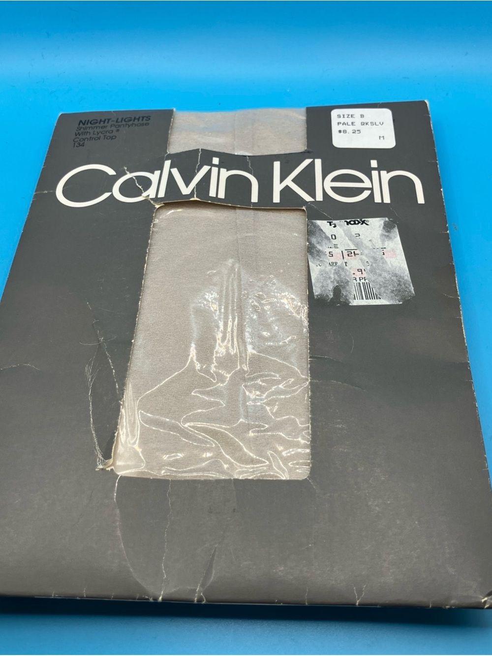 VTG ‘90 Calvin Klein Control Top Fashion Sport Tight Pale  Pantyhose SZ B